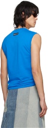 Marine Serre Blue Sleeveless T-Shirt