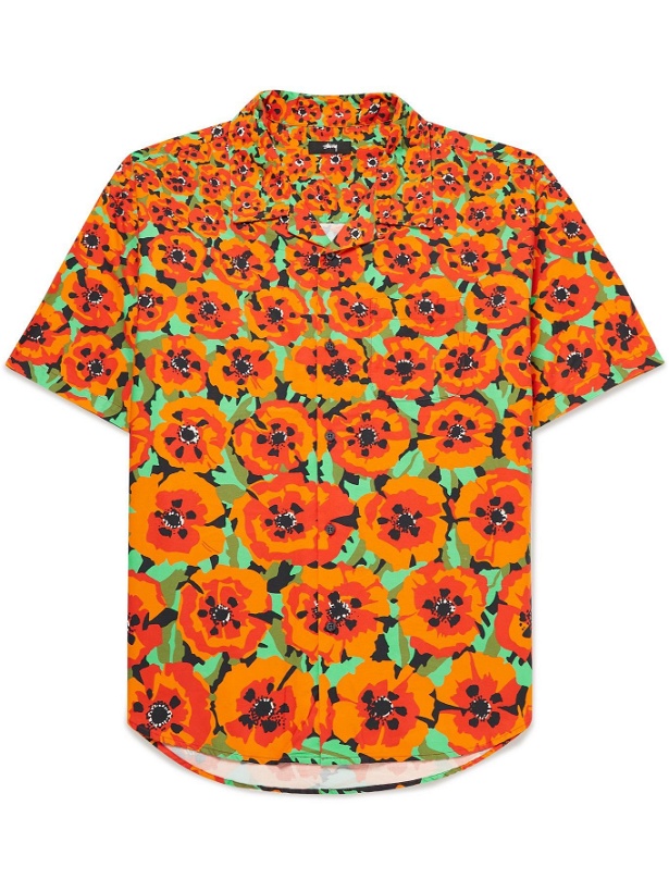 Photo: STÜSSY - Camp-Collar Printed Cotton Shirt - Orange