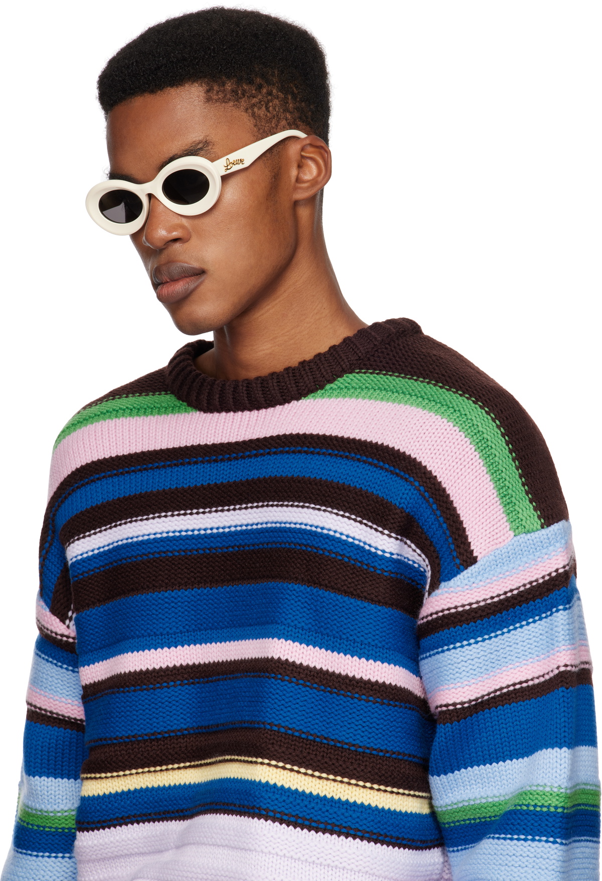 LOEWE Off-White Paula's Ibiza Oval Sunglasses Loewe LOEWE Off-White Paula's Ibiza Oval Sunglasses Loewe