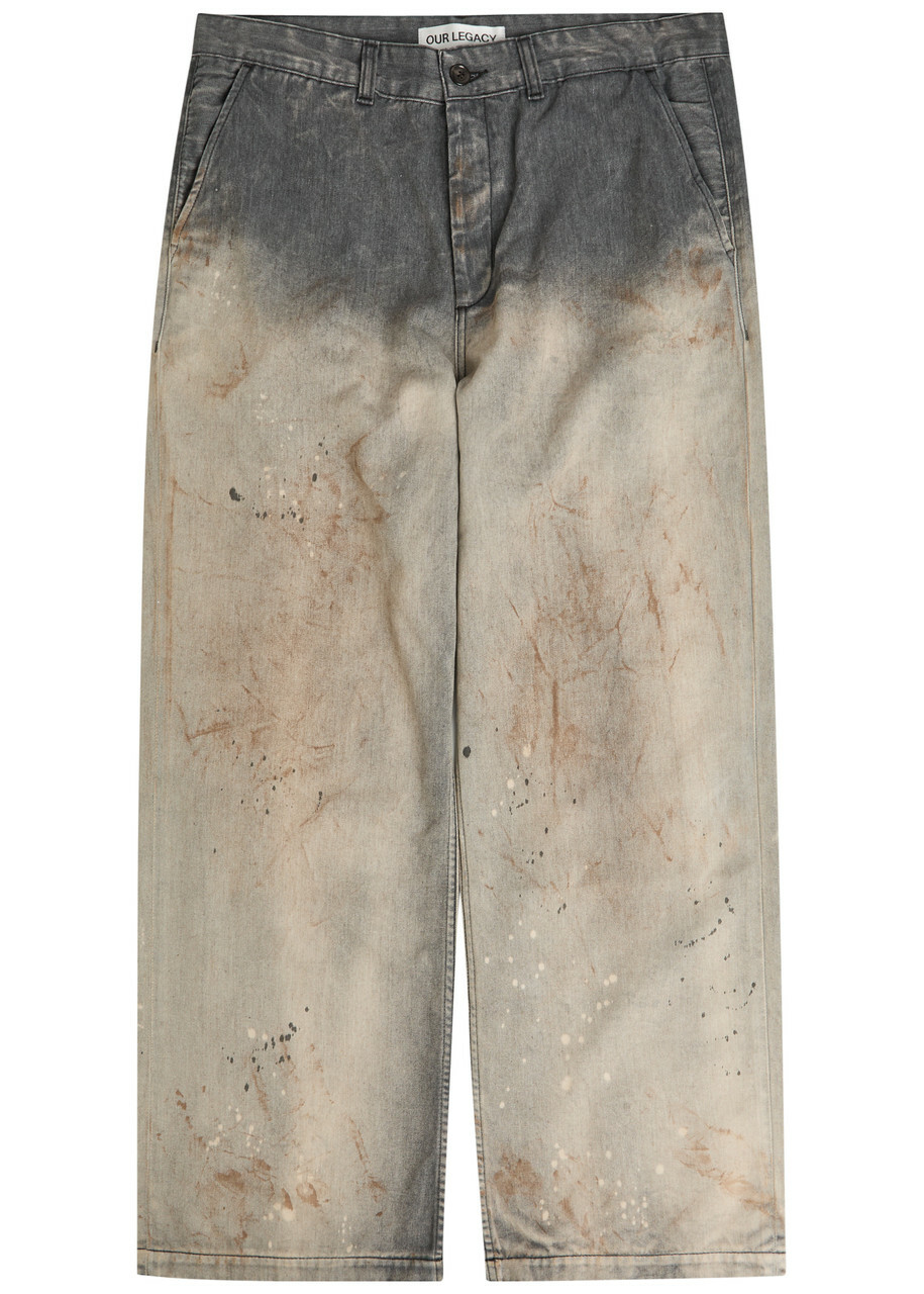 Our Legacy Rig Chino Dirt-effect Straight-leg Jeans Grey