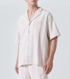 Givenchy Plage striped cotton-blend terry bowling shirt