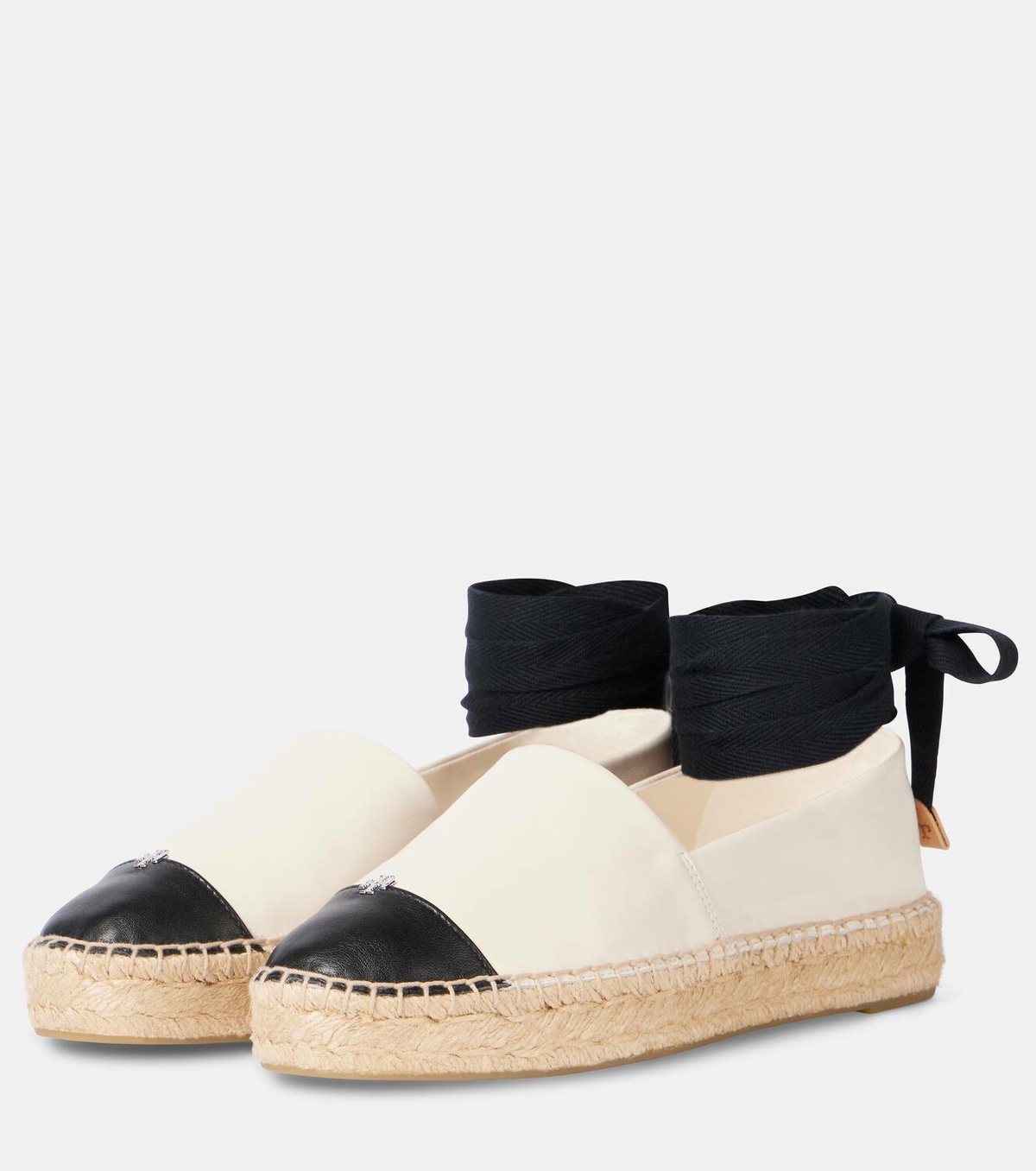 Tory Burch Colorblocked leather espadrilles