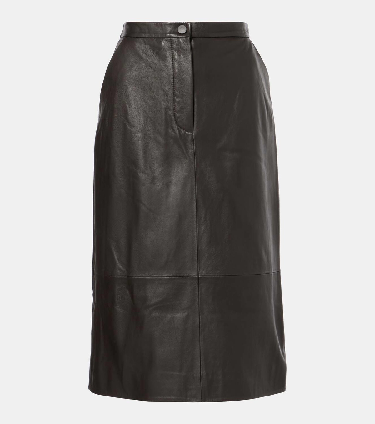 Yves Salomon Leather midi skirt