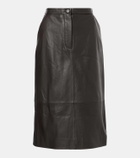 Yves Salomon Leather midi skirt