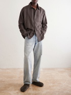 The Elder Statesman - Striped Wool and Cashmere-Blend Shirt - Brown