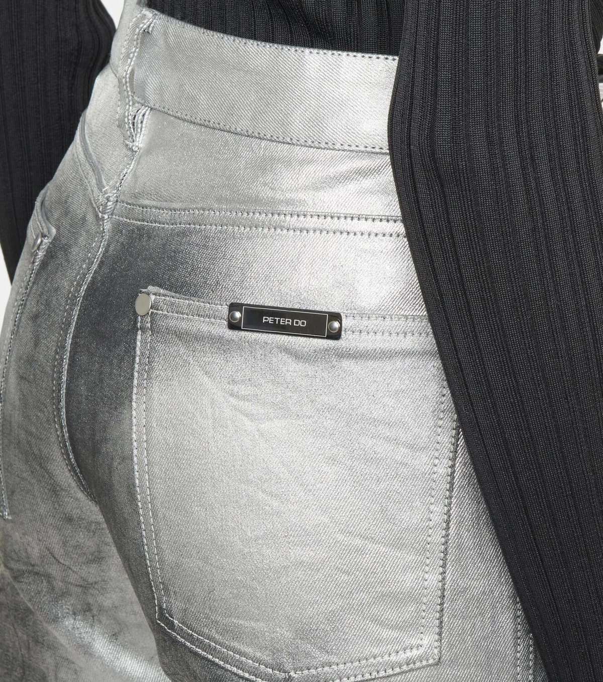 Peter Do Metallic mid-rise straight jeans