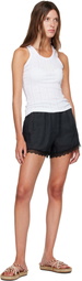 GANNI White Compact Pointelle Rib Jersey Tank Top