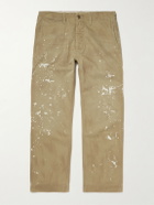 RRL - Straight-Leg Distressed Cotton-Twill Pants - Green