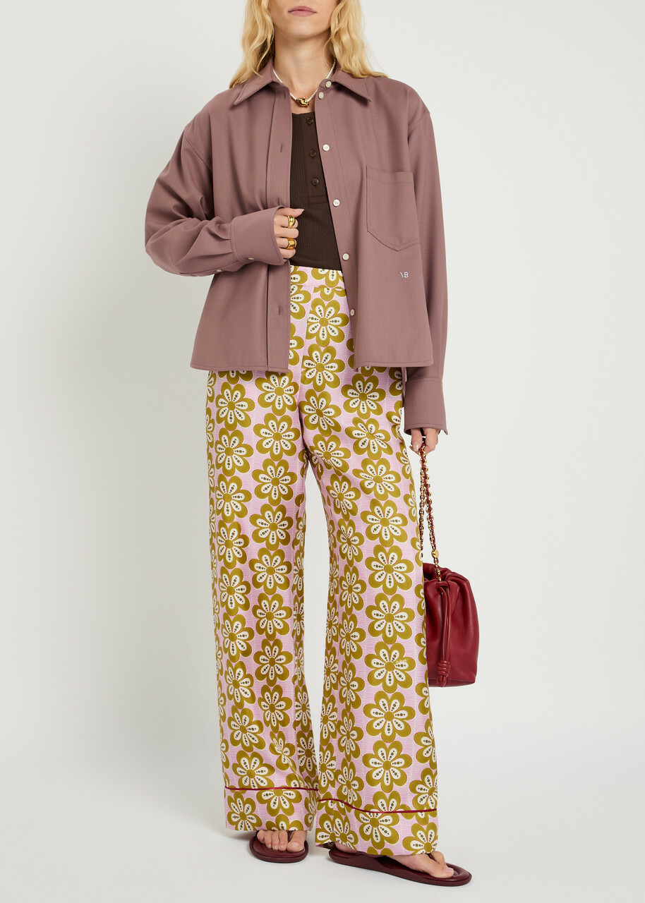 LA Double J Printed Silk-twill Pyjama Trousers Multicoloured
