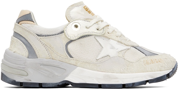 Photo: Golden Goose White & Silver Dad-Star Sneakers