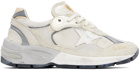 Golden Goose White & Silver Dad-Star Sneakers