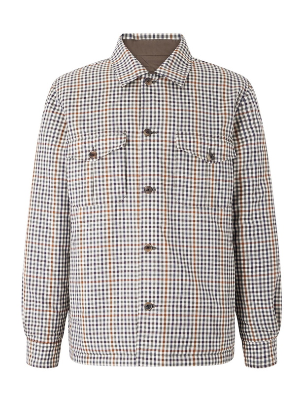 Photo: Dunhill - Reversible Padded Checked Wool Overshirt - Brown