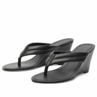 ST. Agni Women's Stitch Detail Thong Wedge in Black