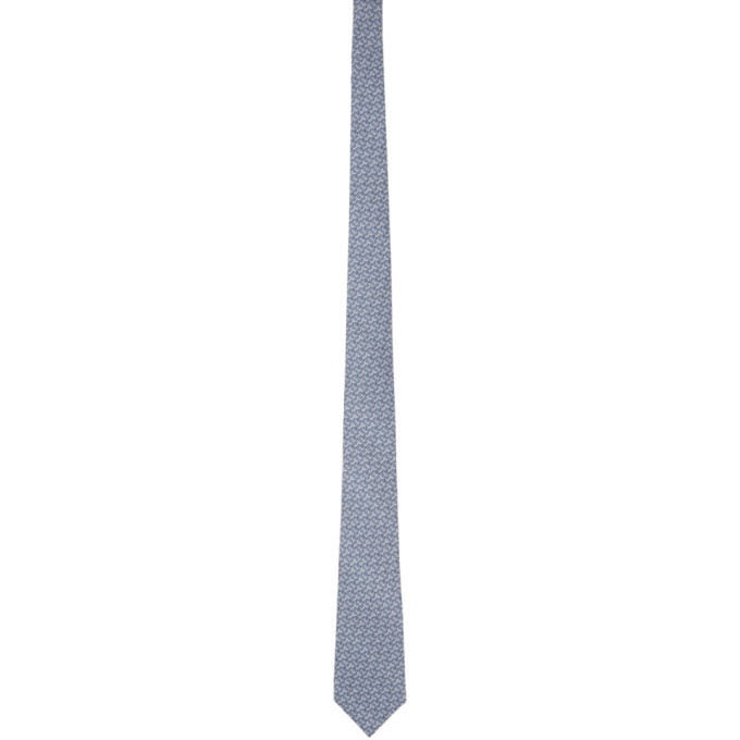Photo: Burberry Blue Silk Monogram Classic Cut Tie