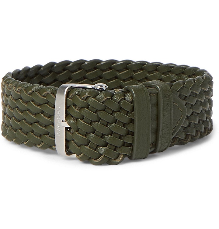 Photo: Tom Ford Timepieces - Braided Leather Watch Strap - Green