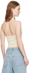 ÉTERNE Off-White Halter Tank Top