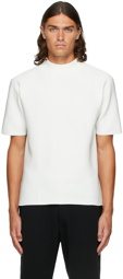 CFCL White Garter Mock Neck T-Shirt
