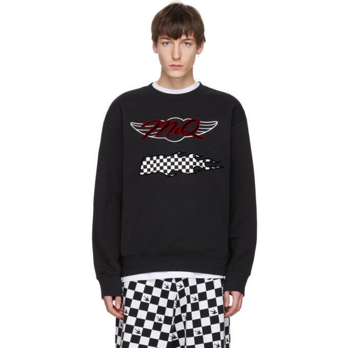 Photo: McQ Alexander McQueen Black Oversized Racing Logo Sweatshirt