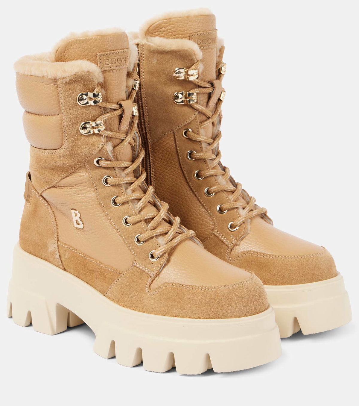 Bogner Sapporo 2 shearling-lined leather combat boots Bogner