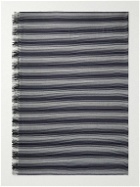 Johnstons of Elgin - Fringed Striped Merino Wool Throw