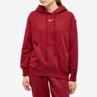 Nike Women's Phoenix Fleece Oversized Hoody in Team Red/White