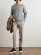 Giorgio Armani - Slim-Fit Jacquard-Knit Cotton and Cashmere-Blend Sweater - Gray