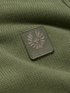 Belstaff - Watch Logo-Appliquéd Ribbed Cotton Sweater - Green