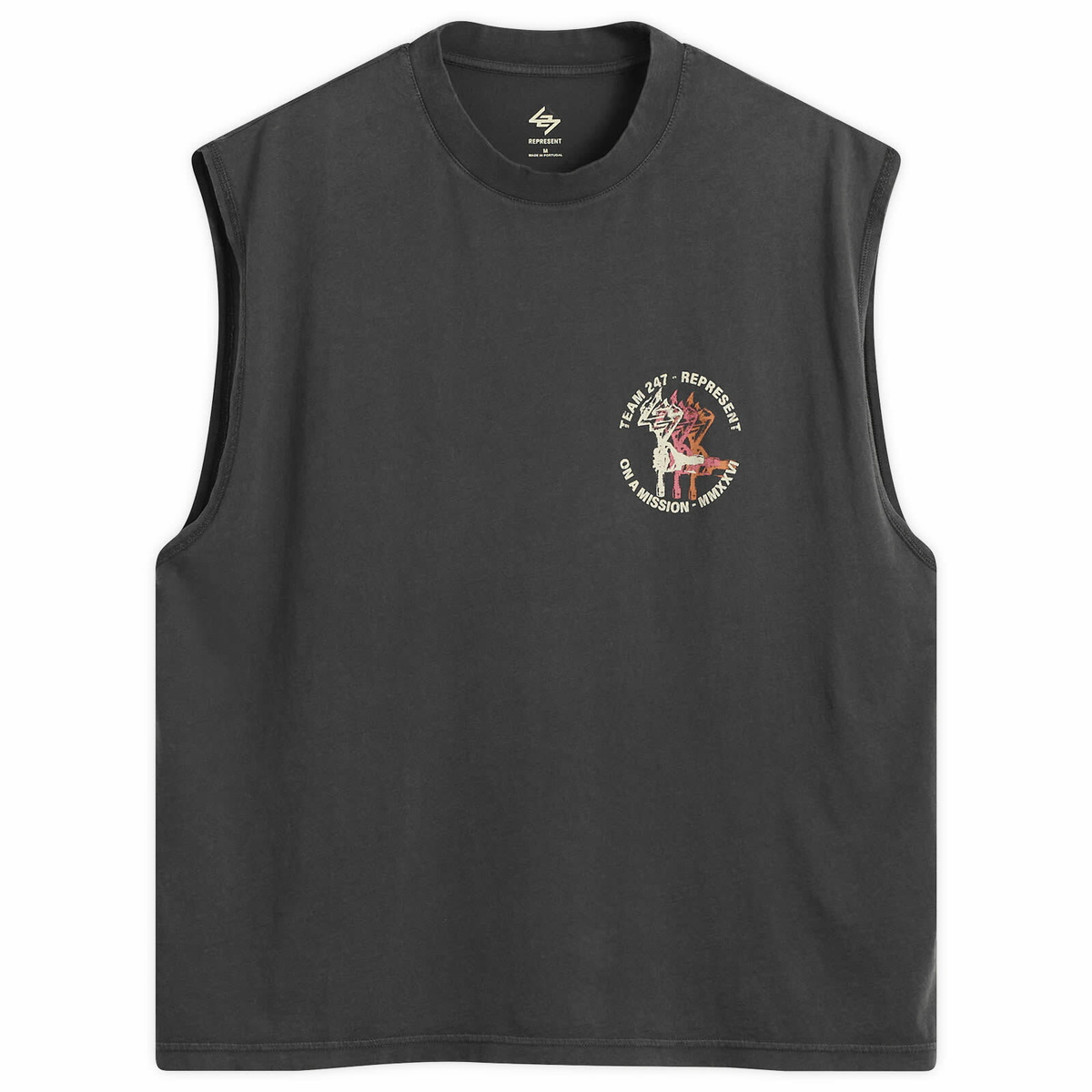 Represent 247 Men's Torch Crop Tank in Washed Black