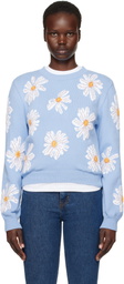 Moschino Blue All Over Daisy Print Sweater