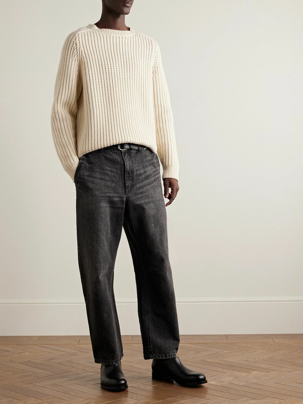 Nili Lotan - Carpenter Straight-Leg Cropped Jeans - Black
