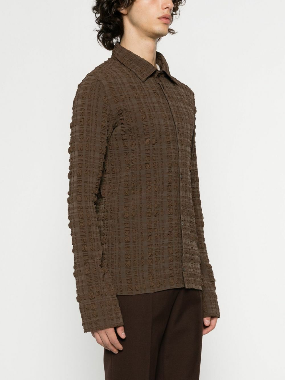 Nanushka Brown Lotte Checked Shirt