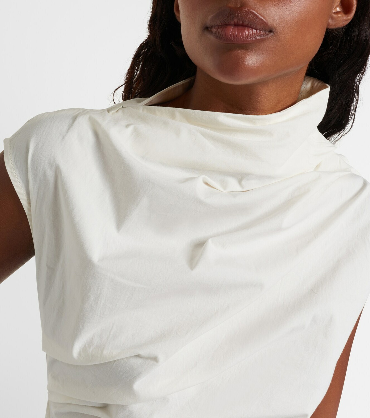 Ganni Ruched cotton-blend top GANNI
