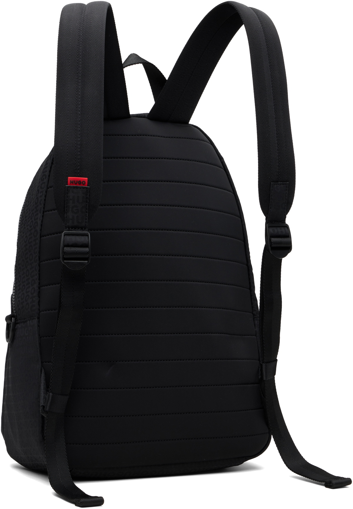 Hugo Black Logo Patch Backpack