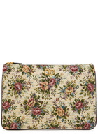 Valentino Garavani Floral-jacquard Woven Pouch - Cream - One Size