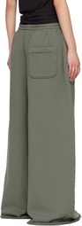 LU'U DAN Green Raw-Cut Bontan Sweatpants