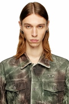 Diesel Trucker jacket in crinkled camo canvas - Jackets - Unisex - Multicolor