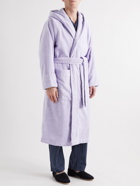 TEKLA - Organic Cotton-Terry Hooded Robe - Purple