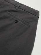 mfpen - Classic Tapered Pleated Organic Cotton-Twill Trousers - Gray