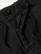 James Perse - Flight Straight-Leg Slub Cotton-Blend Twill Drawstring Trousers - Black