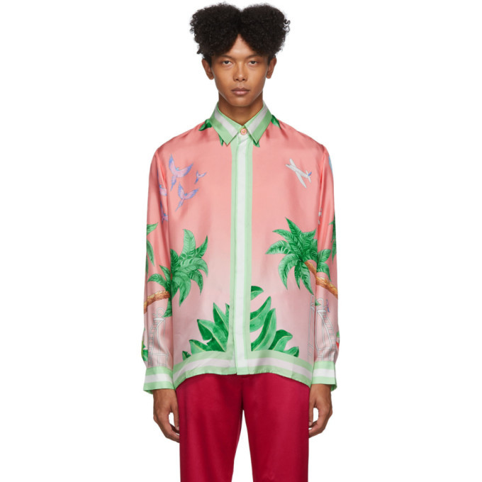 Casablanca TENNIS CLUB 半袖ニット（新品未使用・タグ付き） Casablanca SSENSE Exclusive Pink Silk Tennis Club Shirt Casablanca