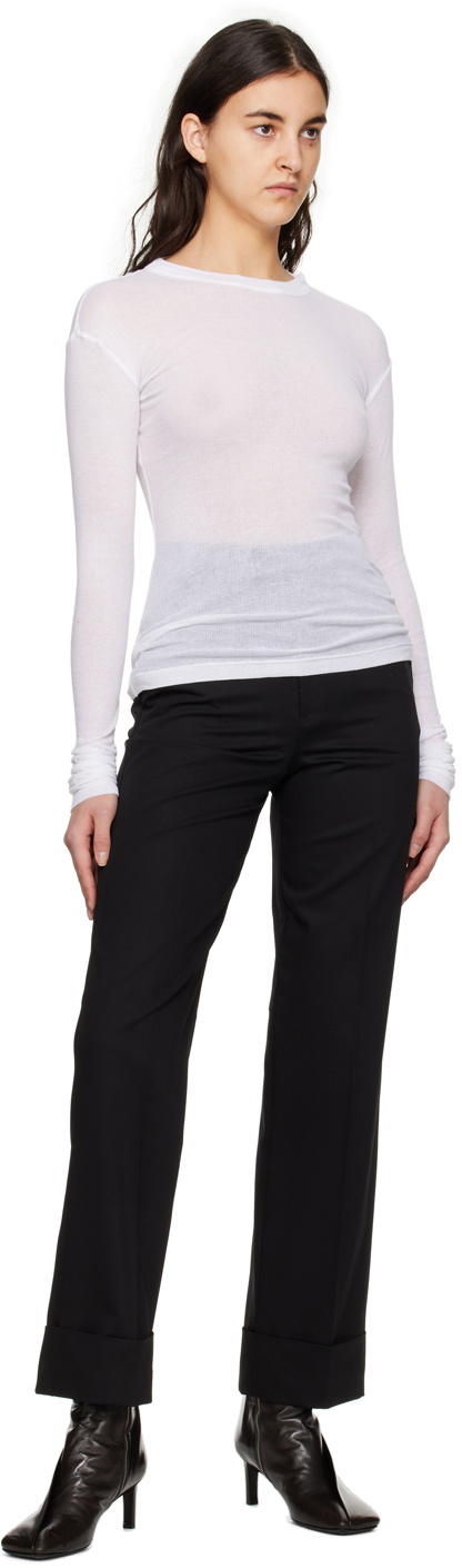 BITE White Crewneck Long Sleeve T-Shirt
