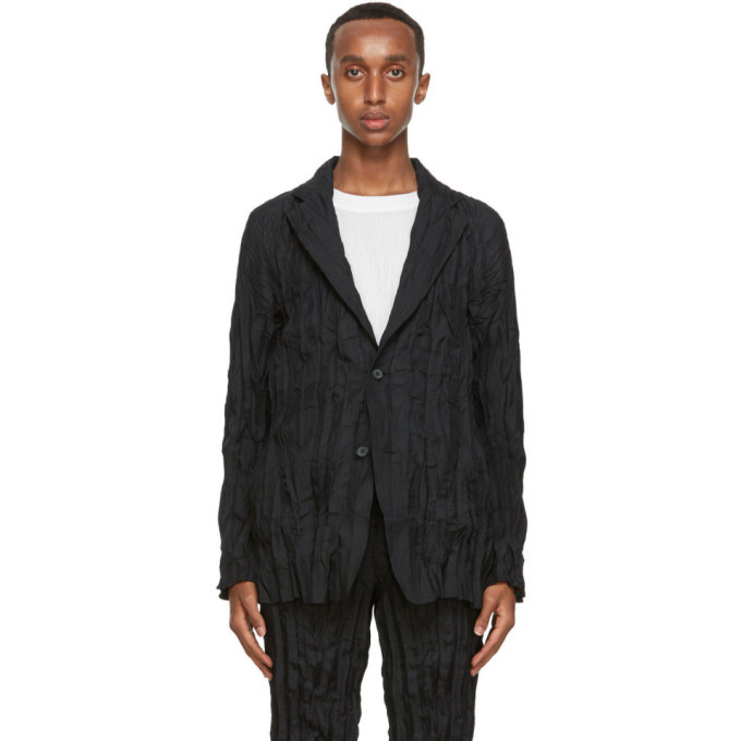 Issey Miyake Men Black Twist Basic Blazer Issey Miyake Men