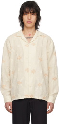 HARAGO Off-White Embroidered Shirt