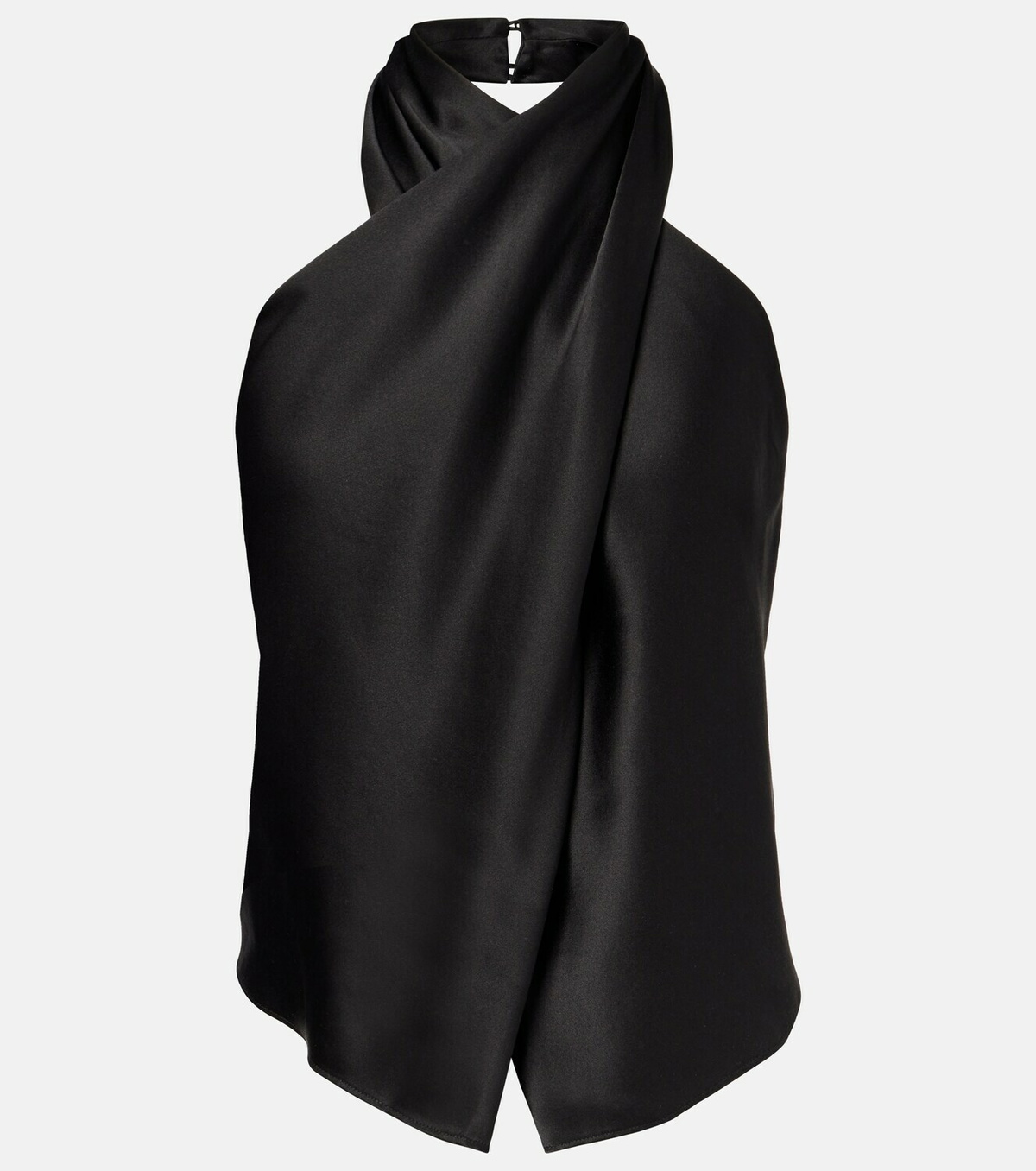 The Sei Draped halterneck silk charmeuse top