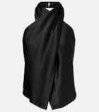 The Sei Draped halterneck silk charmeuse top