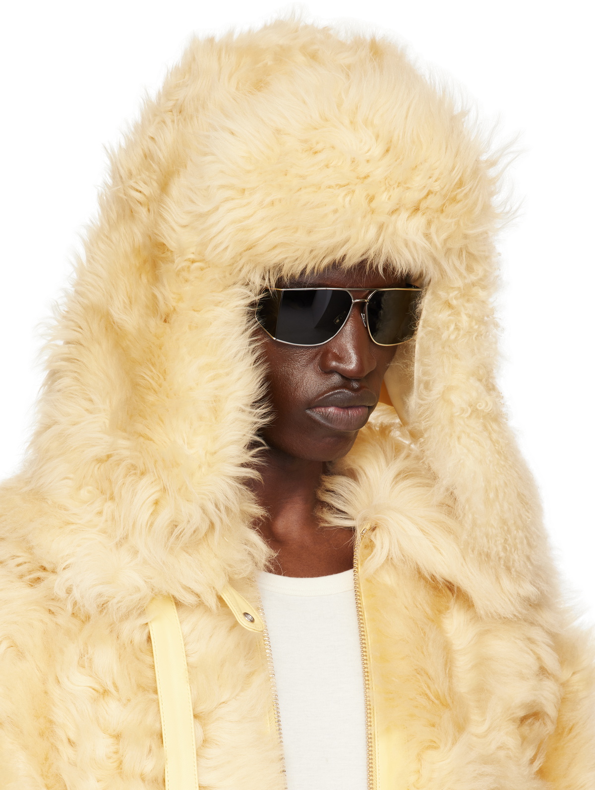 Moose Knuckles Yellow Efna Shearling Pilot Hat Moose Knuckles