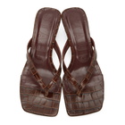 Staud Brown Croc Audrey Sandals