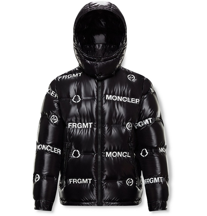 Photo: Moncler Genius - 7 Moncler Fragment Mayconne Logo-Print Nylon Hooded Down Jacket - Black