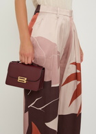 Victoria Beckham Cecilia Printed Satin Trousers Pink