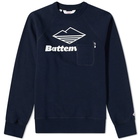 Battenwear Men's Team Reach-Up Crew Sweat in Midnight Navy